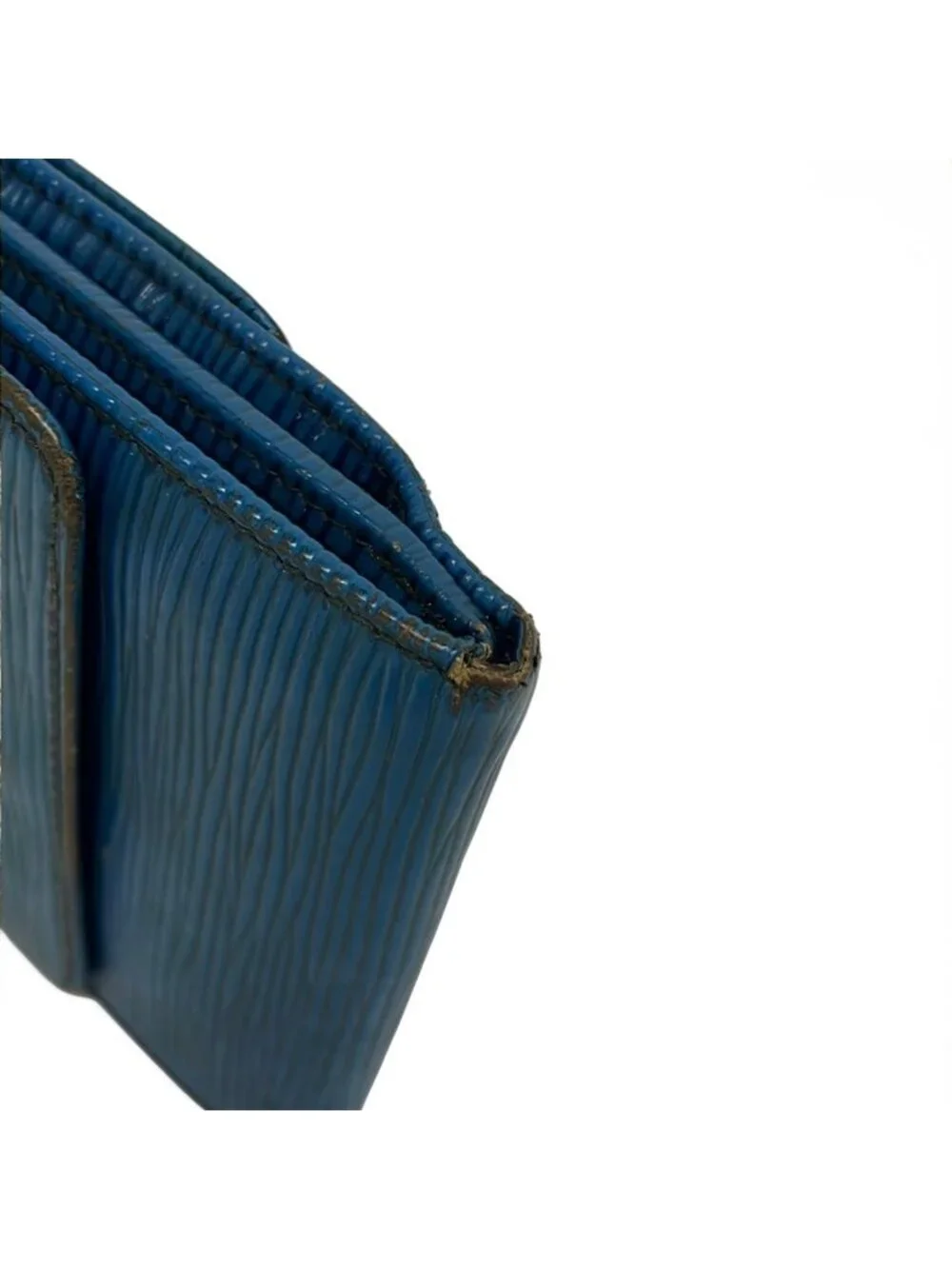 Louis Vuitton Hook Wallet Epi Porto Monet Billets Cult Cles Toledo Blue Leather